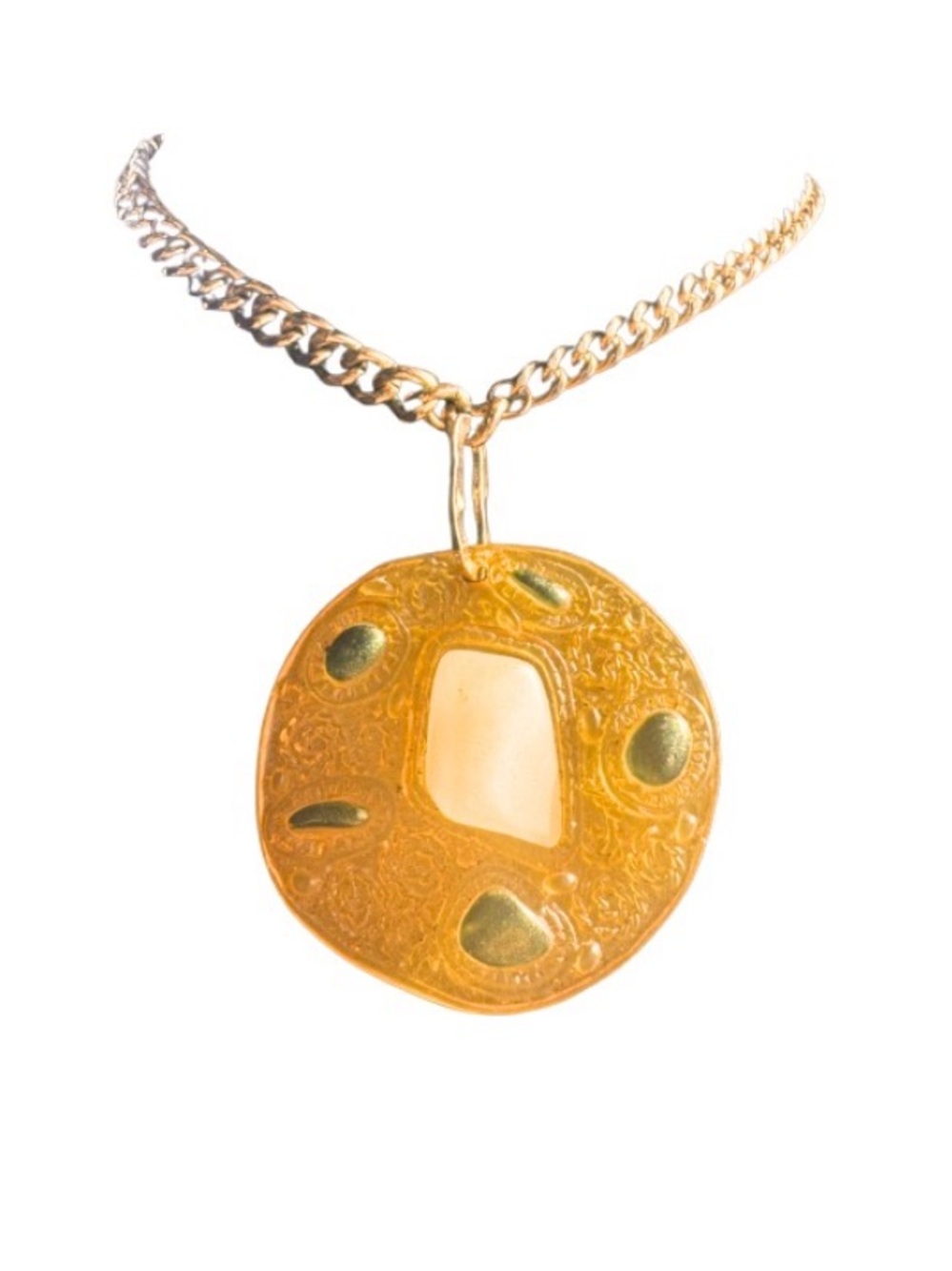 Large Lucite 1960’s Pendant on Handmade Chain